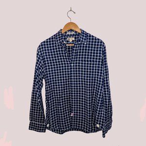 Thomas Mason for J. Crew Flannel Untucked Dress Slim Shirt - Navy